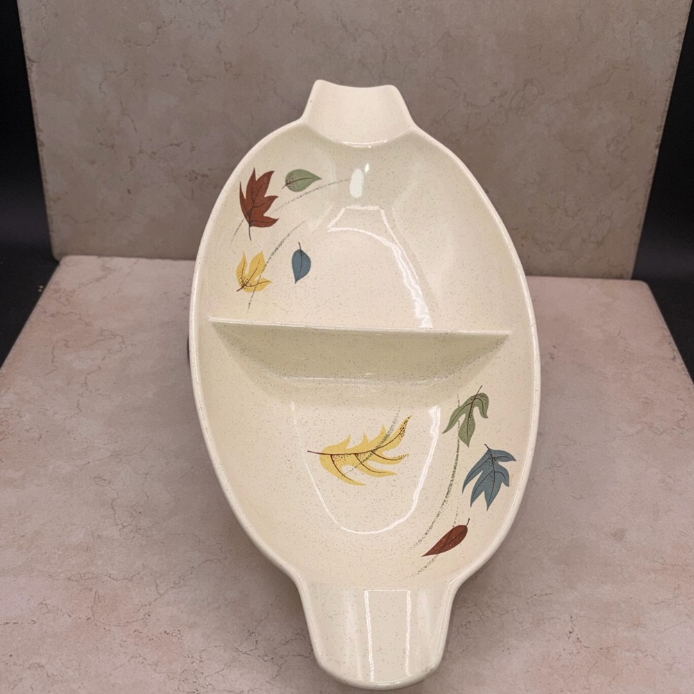 Vintage 1960's MCM Franciscan Autumn Leaves Divided Serving Dish 1955-1969